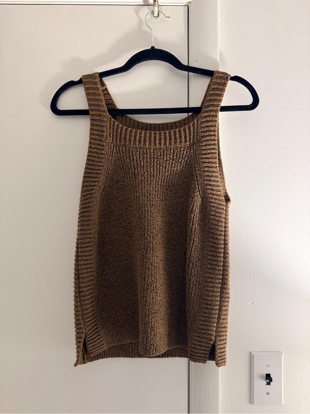J. Crew Dark Camel Brown Knit Tank